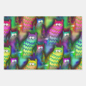 Kleurrijke Grafische Kunst Katten met Grijns 3 Gif Inpakpapier Vel (Voorkant)