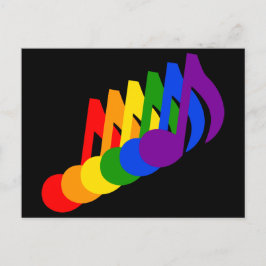 Kleurrijke Grafische Muzieknoten Regenboog Briefkaart