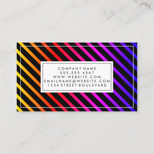 Kleurrijke grafische stripes visitekaartje (Achterkant)