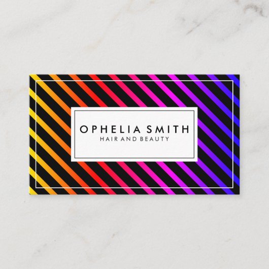 Kleurrijke grafische stripes visitekaartje (Voorkant)