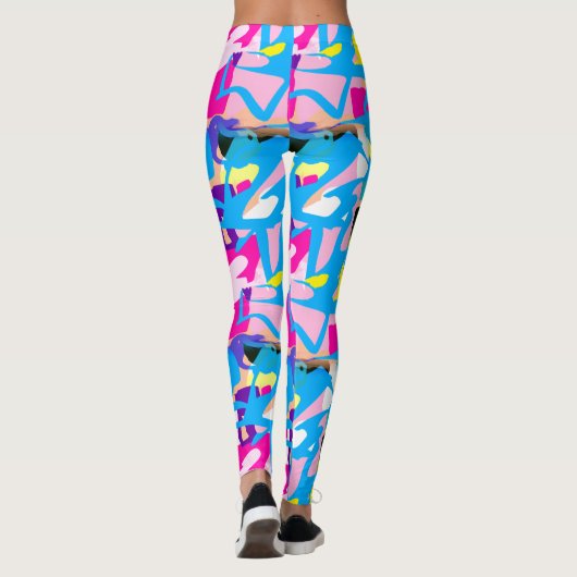 Kleurrijke grafitti splash leggings (Achterkant)
