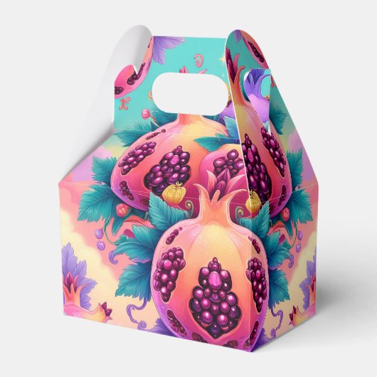 kleurrijke granaatappel bedankdoosjes (Voorkant Zijde)