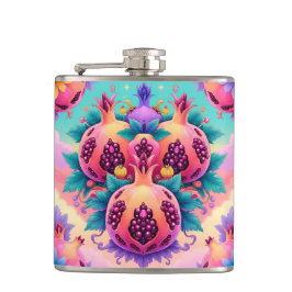 kleurrijke granaatappel heupfles