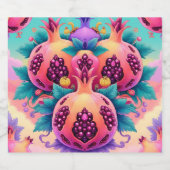 kleurrijke granaatappel sparkling wijnetiket (Enkel label)