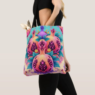 kleurrijke granaatappel tote bag
