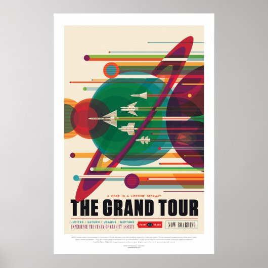 Kleurrijke  Grand Tour-ruimtevaart Poster (Voorkant)