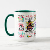 Kleurrijke grappige beste school leraar waardering mok (Links)