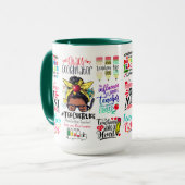 Kleurrijke grappige beste school leraar waardering mok (Voorkant links)