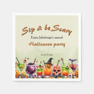 Kleurrijke Grappige Enge Cocktails Sla Halloween F Servet