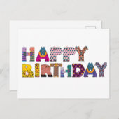 Kleurrijke Grappige Gelukkige Verjaardag Briefkaart (Voorkant / Achterkant)