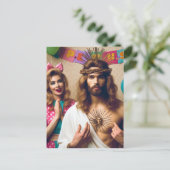 Kleurrijke Grappige Gelukkige Verjaardag Jezus Briefkaart (Staand voorkant)