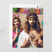 Kleurrijke Grappige Gelukkige Verjaardag Jezus Briefkaart (Voorkant / Achterkant)