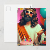 Kleurrijke Grappige Gelukkige Verjaardag Jezus Briefkaart (Voorkant / Achterkant)