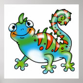 Kleurrijke grappige hagedis poster (Voorkant)