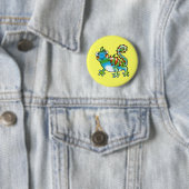 Kleurrijke grappige hagedis ronde button 5,7 cm (In situ)