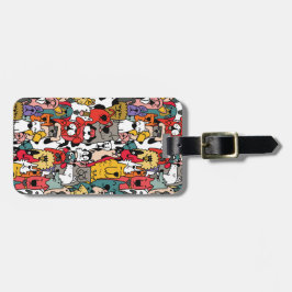 Kleurrijke Grappige Honden Bagagelabel