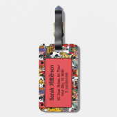 Kleurrijke Grappige Honden Bagagelabel (Achterkant verticaal)