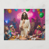 Kleurrijke Grappige Jaren 80 Verjaardag Jezus Briefkaart (Voorkant)