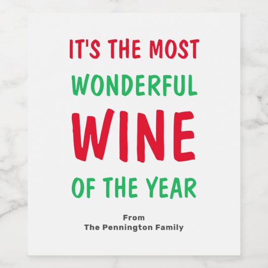 Kleurrijke Grappige Kerstmis Wijn Etiket (Enkel label)