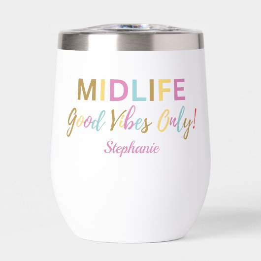 Kleurrijke Grappige Midlife Goede Vibes 50e Verjaa (Voorkant)