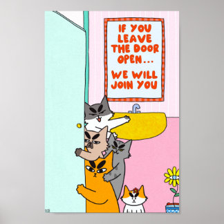 Kleurrijke Grappige Pastelkleurige Badkamer Muur K Poster