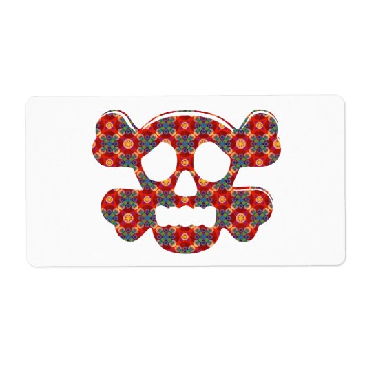 Kleurrijke grappige schedel etiket (Voorkant)