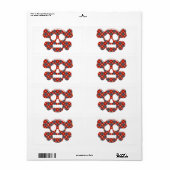 Kleurrijke grappige schedel etiket (Full Sheet)