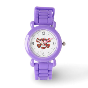 Kleurrijke grappige schedel horloge