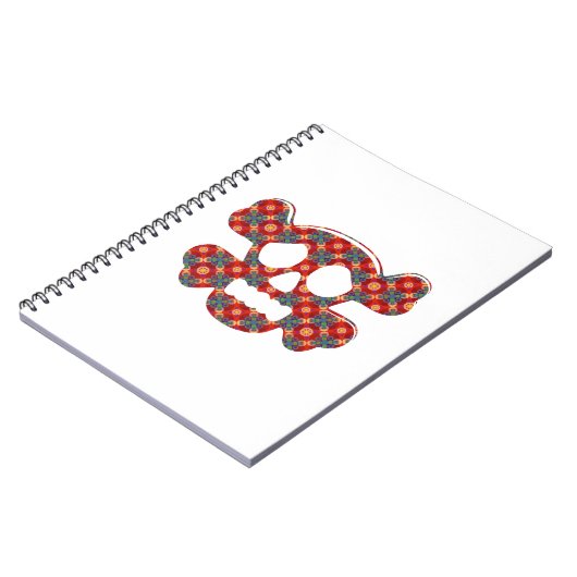 Kleurrijke grappige schedel notitieboek (Linkerzijde)