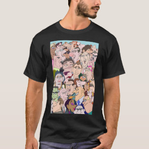 Kleurrijke grappige stripfiguren t-shirt
