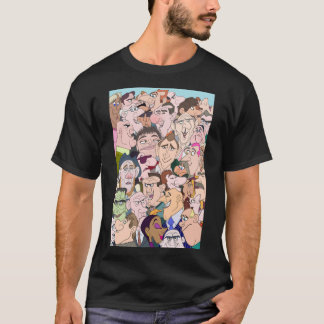 Kleurrijke grappige stripfiguren t-shirt