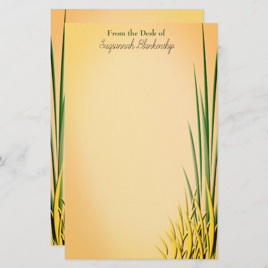 Kleurrijke graslandrand Aangepaste naam — Statione Briefpapier (Voorkant / Achterkant)