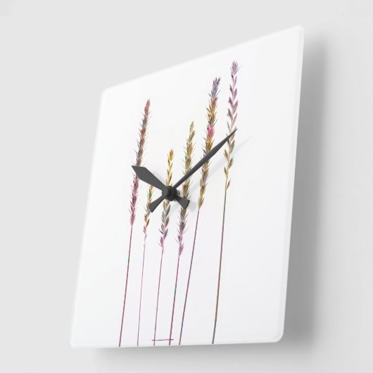 Kleurrijke grassen vierkante klok (Hoek)