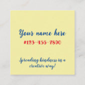 Kleurrijke Grateful Inspirivity Contact Kaart Vierkante Visitekaartje (Achterkant)
