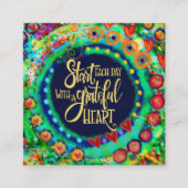 Kleurrijke Grateful Inspirivity Contact Kaart Vierkante Visitekaartje (Voorkant)