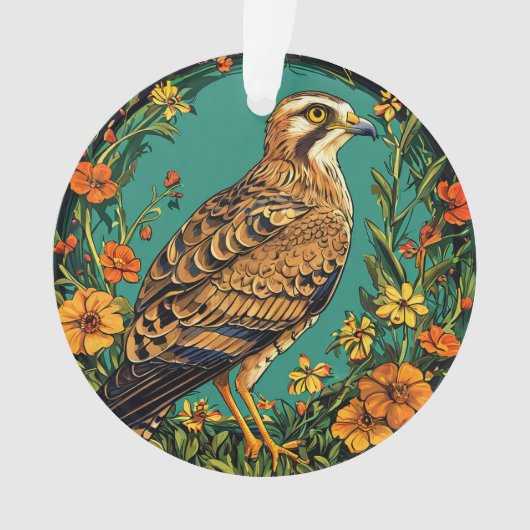 Kleurrijke Grauwe Kiekendief vogel Ornament (voorkant)