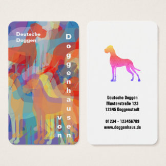 Kleurrijke Great Dane Fokkerij Zakelijke Kaarten Visitekaartje