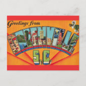 Kleurrijke Greenville SC Groet Briefkaart (Voorkant)