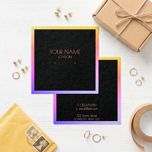 Kleurrijke grenshouder vierkante visitekaartjes