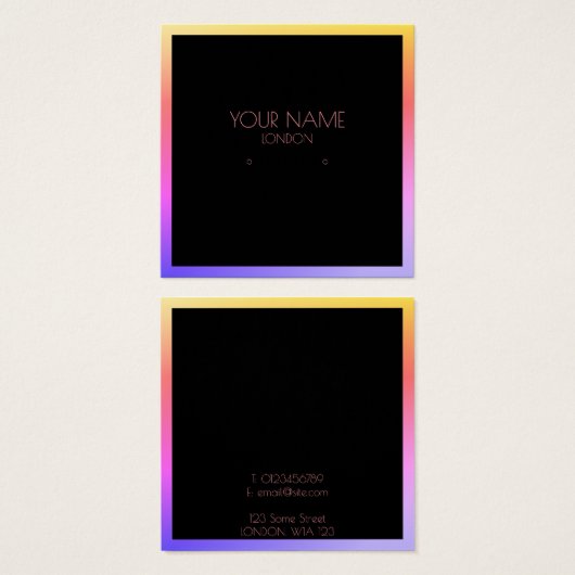 Kleurrijke grenshouder vierkante visitekaartjes (Voorkant /achterkant)