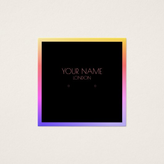 Kleurrijke grenshouder vierkante visitekaartjes (Voorkant)