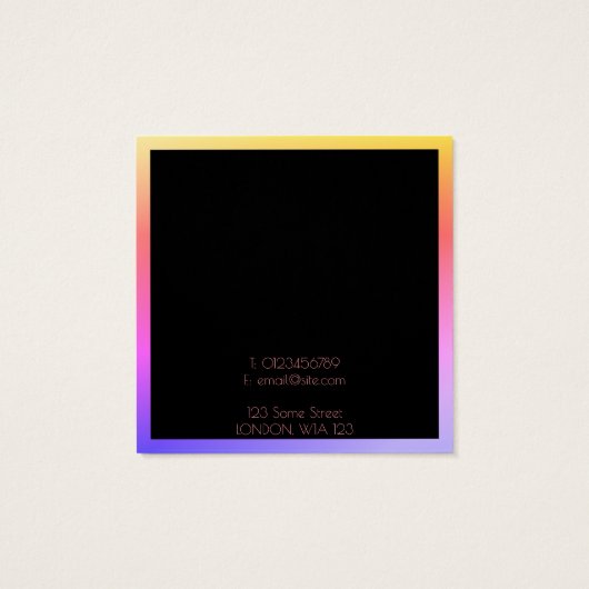 Kleurrijke grenshouder vierkante visitekaartjes (Achterkant)