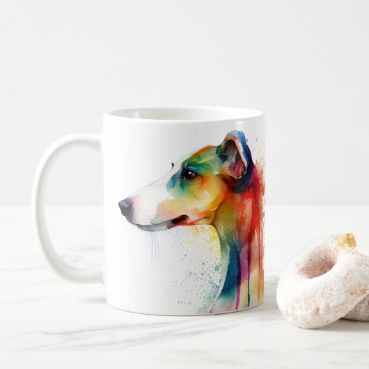 Kleurrijke Greyhound Dog Pet Coffee Mok, Cup Koffiemok (Met donut)