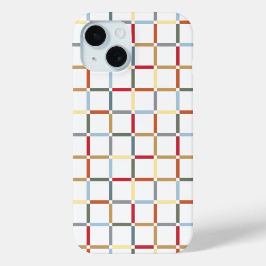 Kleurrijke Grid met Negatieve Ruimte Mid-Mod-geïns Case-Mate iPhone Case (Achterkant)