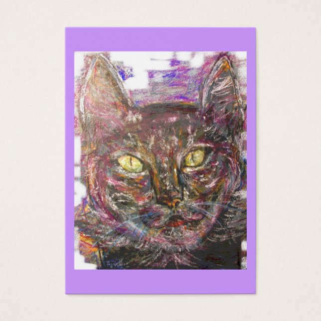 kleurrijke griekse kat visitekaartje (Voorkant)