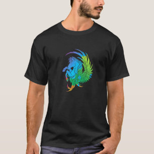 Kleurrijke Griekse scharnierpaarden Magische Pegas T-shirt