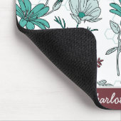 Kleurrijke grienery florale patroon, gepersonalise muismat (Hoek)