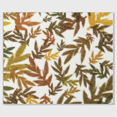 Kleurrijke Gril Herfst Herfst Roestige Bladeren Fe Cadeaupapier (Vlak)