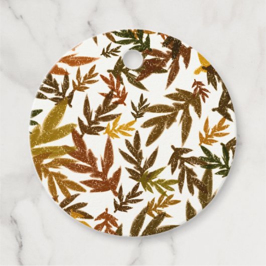 Kleurrijke Griljige Herfst Bladeren Bedankjes Labels (Voorkant)