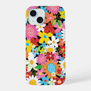 Kleurrijke Griljige Lente Bloemen Tuin Meisjesacht iPhone 15 Case